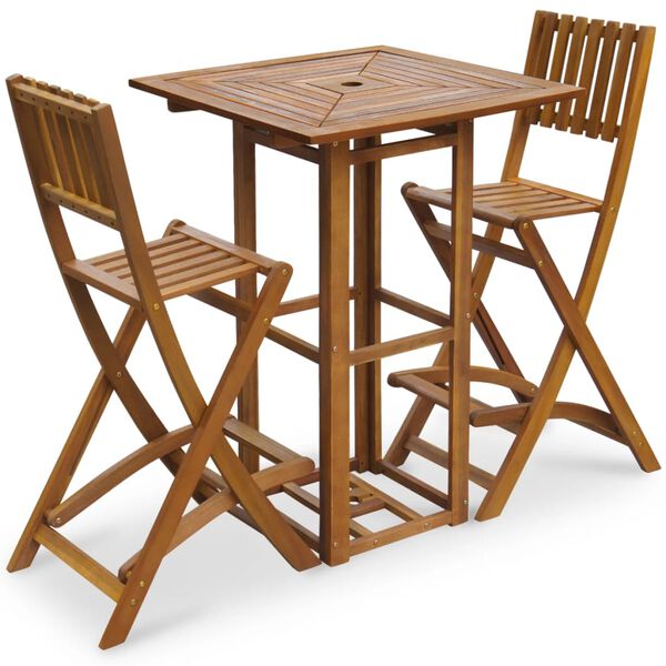 vidaXL Mobilier de bistro 3 pcs Bois d'acacia solide
