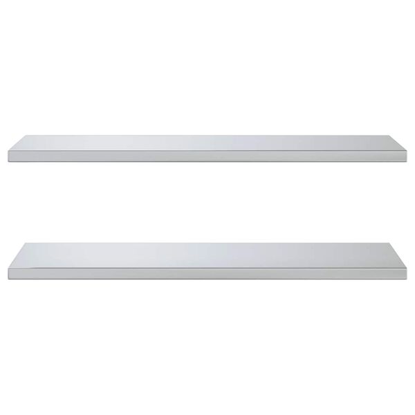 vidaXL &Eacute;tag&egrave;res murales 2 pcs 100x40 cm argent&eacute; acier inoxydable