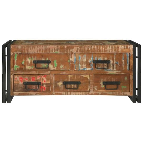 vidaXL Table basse Marron 90 x 50 x 38 cm bois de récupération massif