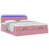 vidaXL Cadre de lit ottoman avec matelas rose 180x200 cm velours