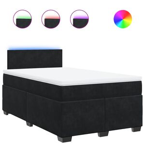 vidaXL Sommier &agrave; lattes de lit avec matelas noir 120x190 cm velours