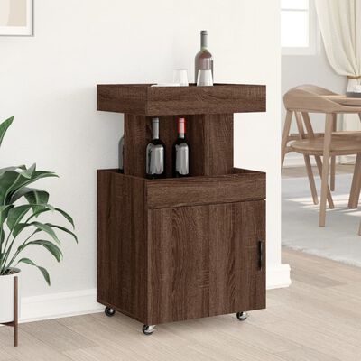 vidaXL Chariot de bar chêne marron 50x41x89 cm bois d'ingénierie