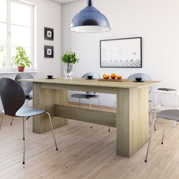 vidaXL Table &agrave; manger Ch&ecirc;ne sonoma 180x90x76 cm Bois d&rsquo;ing&eacute;nierie
