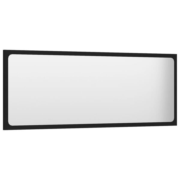 vidaXL Miroir de salle de bain Noir 100x1,5x37 cm Agglom&eacute;r&eacute;