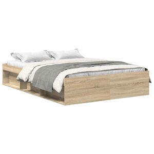vidaXL Cadre de lit sans matelas ch&ecirc;ne sonoma 120x190 cm