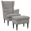 vidaXL Fauteuil avec pouf 2 pc Gris clair Velours