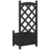 vidaXL Jardini&egrave;re avec treillis noir bois massif de sapin