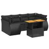 vidaXL Salon de jardin 7 pcs avec coussins noir r&eacute;sine tress&eacute;e