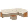 vidaXL Salon de jardin avec coussins 8 pcs beige r&eacute;sine tress&eacute;e