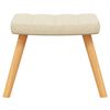 vidaXL Chaise de relaxation avec tabouret Crème Tissu