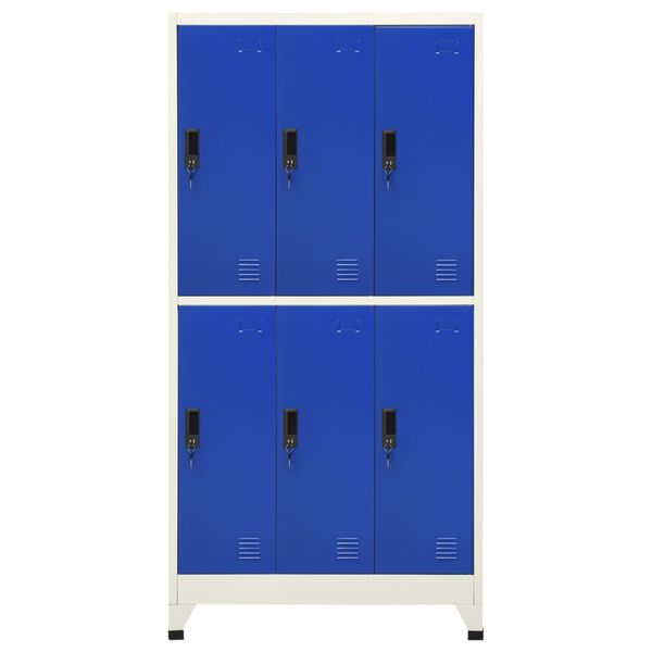 vidaXL Armoire &agrave; casiers Gris et bleu 90x45x180 cm Acier