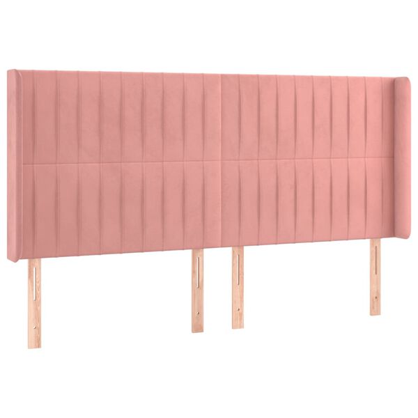 vidaXL T&ecirc;te de lit avec oreilles Rose 163x16x118/128 cm Velours
