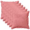 vidaXL Housse de coussin 6 pcs HOUTEN Rose 40 x 40 cm Velours