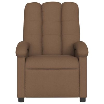 vidaXL Fauteuil inclinable de massage électrique marron tissu