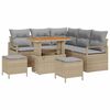 vidaXL Ensemble de canap&eacute; de jardin 8 pc Beige polyrotin