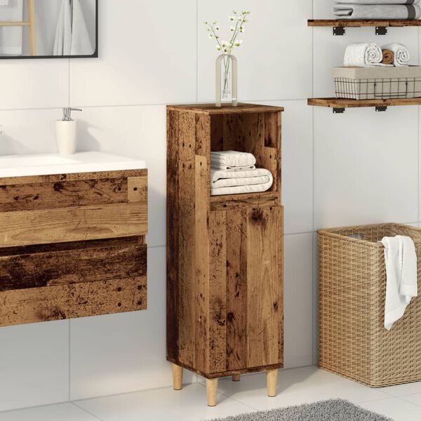 vidaXL Armoire de salle de bain vieux bois 30x30x100cm bois ingénierie