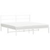 vidaXL Cadre de lit m&eacute;tal sans matelas et t&ecirc;te de lit blanc 183x213 cm
