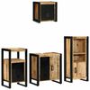vidaXL Ensemble de mobilier de salle de bain 4 pc Marron et Noir