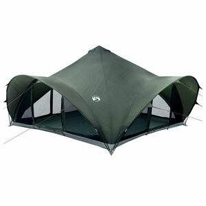 vidaXL Tente Tipi avec toit Vert arm&eacute;e 18-Personnes Polyester et Acier