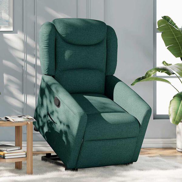 vidaXL Fauteuil inclinable vert fonc&eacute; tissu