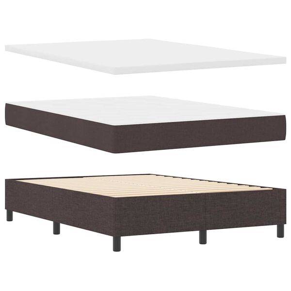 vidaXL Lit &agrave; ressorts avec matelas Marron fonc&eacute; 160 x 200 cm tissu