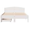 vidaXL Cadre de lit sans matelas blanc 135x190 cm bois de pin massif