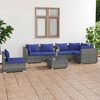 vidaXL Salon de jardin 7 pcs avec coussins r&eacute;sine tress&eacute;e gris