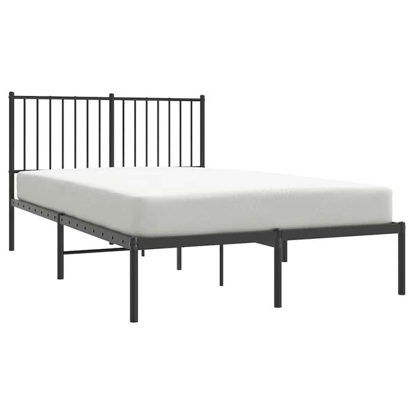 vidaXL Cadre de lit métal sans matelas avec tête de lit noir 120x190cm