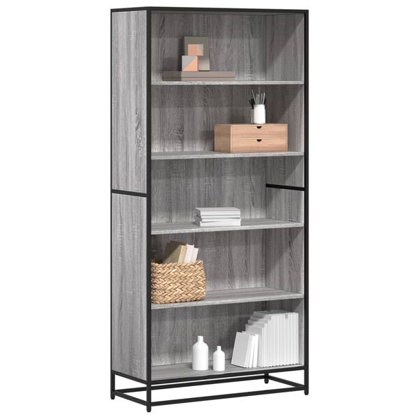 vidaXL Biblioth&egrave;que sonoma gris 80,5x35x170,5 cm bois d'ing&eacute;nierie