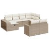 vidaXL Salon de jardin avec coussins 10 pcs beige r&eacute;sine tress&eacute;e