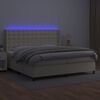 vidaXL Sommier &agrave; lattes de lit matelas LED Cr&egrave;me 200x200 cm Similicuir