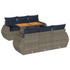 vidaXL Salon de jardin avec coussins 7 pcs gris r&eacute;sine tress&eacute;e