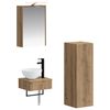 vidaXL Ensemble d'armoire de salle de bain 4 pcs Ch&ecirc;ne artisanal