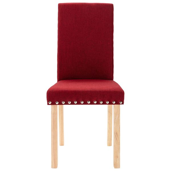 vidaXL Chaises &agrave; manger lot de 4 rouge bordeaux tissu