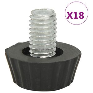 vidaXL Pieds de meubles r&eacute;glables M8 18 pcs Noir