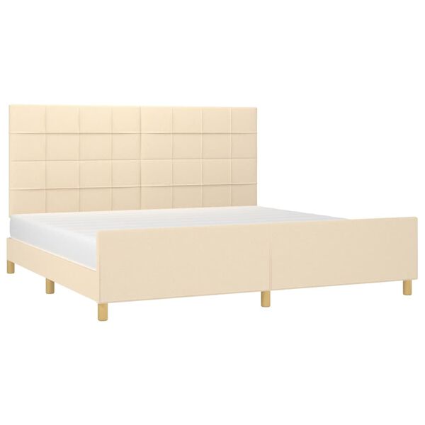vidaXL Cadre de lit sans matelas cr&egrave;me 200x200 cm tissu