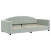 vidaXL Lit de jour avec gigogne et matelas gris clair 90x200cm velours