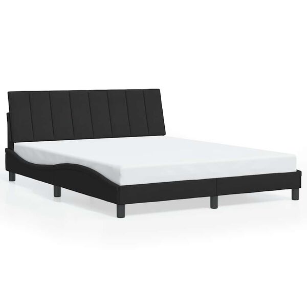vidaXL Cadre de lit sans matelas Hanko noir 160x200 cm velours