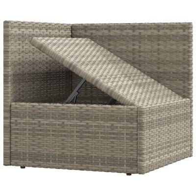 vidaXL Salon de jardin 5 pcs avec coussins Gris Résine tressée