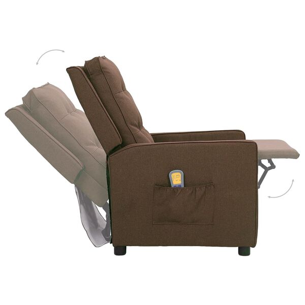 vidaXL Fauteuil de massage Marron Tissu