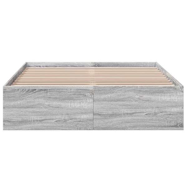 vidaXL Cadre de lit sans matelas sonoma gris 140x200 cm