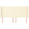 vidaXL T&ecirc;te de lit avec oreilles Cr&egrave;me 163x16x118/128 cm Similicuir