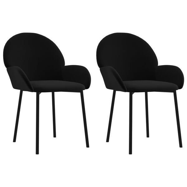 vidaXL Chaises &agrave; manger lot de 2 noir velours