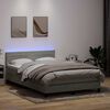 vidaXL Sommier &agrave; lattes de lit et matelas et LED gris clair 160x210cm velours