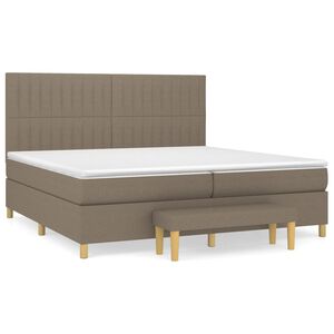 vidaXL Sommier &agrave; lattes de lit avec matelas Taupe 200x200 cm Tissu
