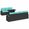 vidaXL Ensemble de canap&eacute; de jardin 8 pc Noir Poly Rattan