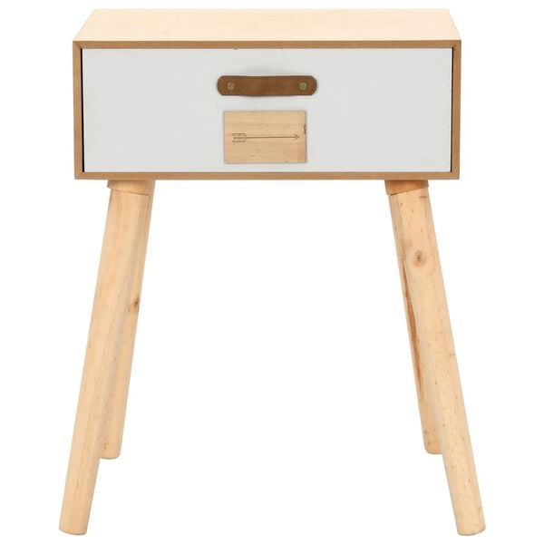 vidaXL Table de chevet avec 1 tiroir 44x30x58,5 cm Bois de pin massif