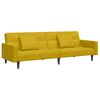 vidaXL Canapé-lit à 2 places avec repose-pied jaune velours