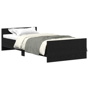 vidaXL Cadre de lit sans matelas ch&ecirc;ne noir 100x200 cm