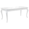 vidaXL Table &agrave; manger 179x89x81 cm Blanc brillant